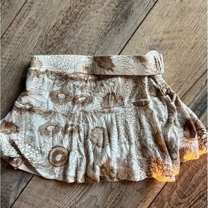 Kate Quinn Girls Sunflower Floral Ruffle Skort Ochre Cream Size 5Y